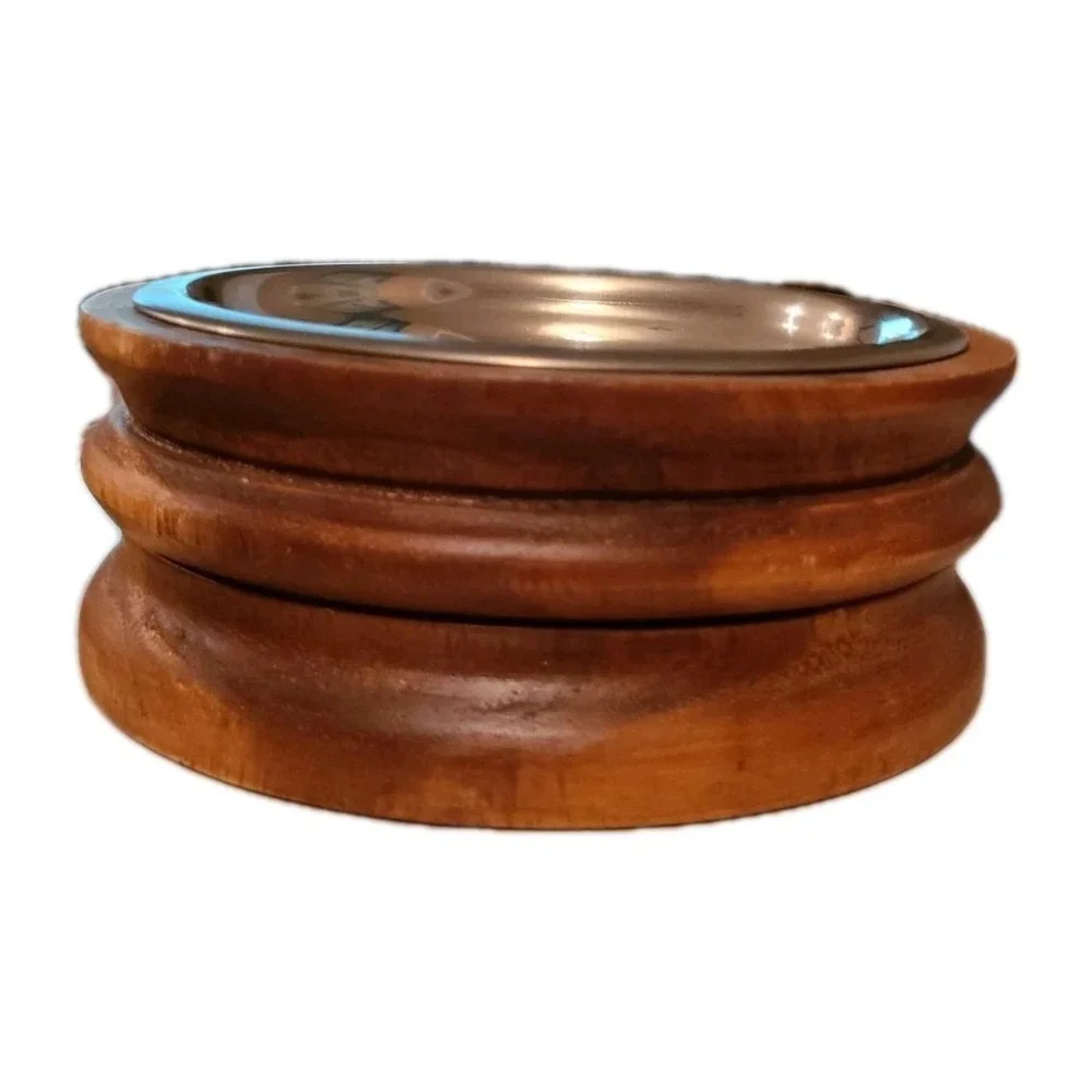 Dog Bowl Stand Acacia Wood 6 3/4